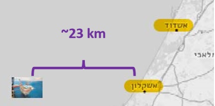 אשקלון העיר הקרובה ביותר לאסדת תמר