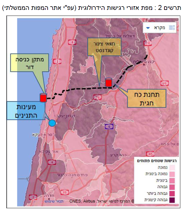 תוואי צינור הקונדנסט מאסדת לוויתן יסכן את מי השתיה