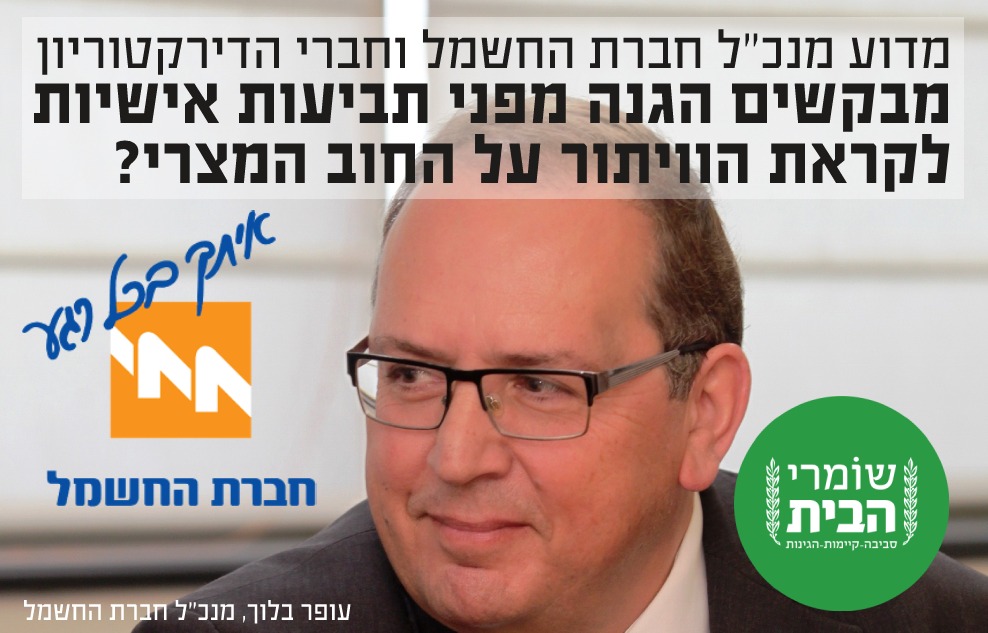 מדוע מנכל חברת החשמל והדירקטורים מבקשים שיפוי בעקבות מחיקת החוב המצרי