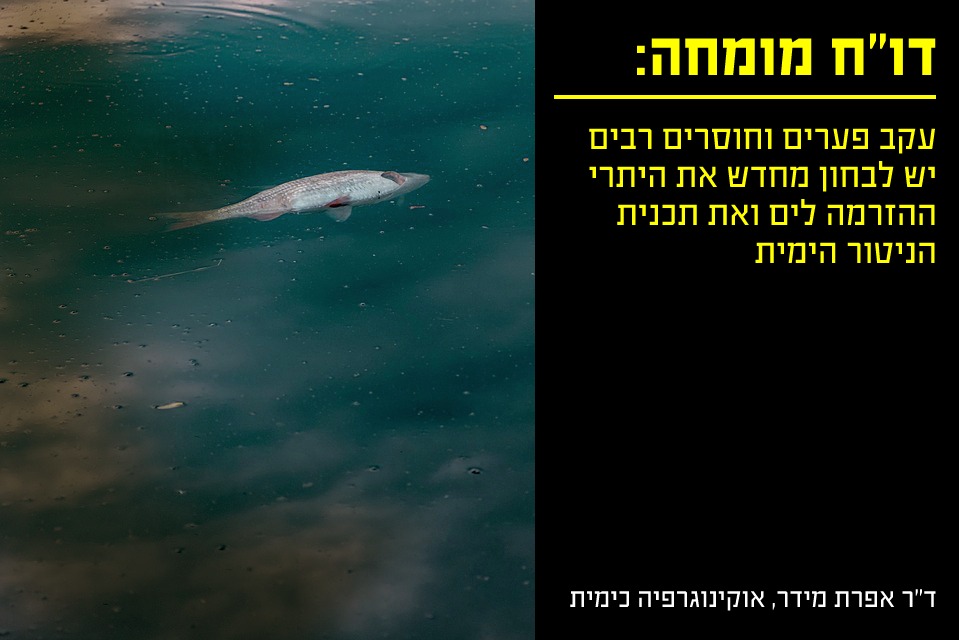 דו"ח מומחה - יש לבחון מחדש היתרי הזרמה לים מאסדות הגז