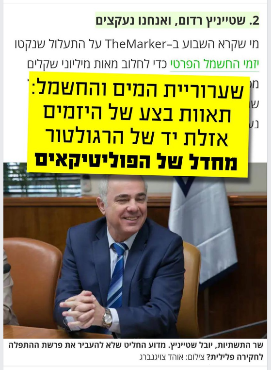 שערוריית המים והחשמל - שטייניץ