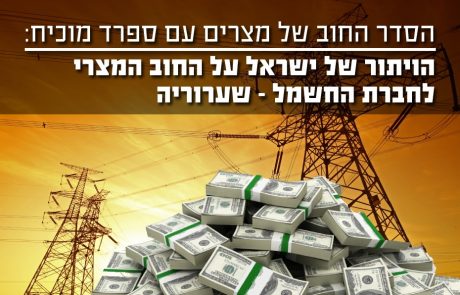 הסדר החוב של מצרים עם חברה ספרדית מוכיח – הויתור של ישראל על החוב המצרי לחברת החשמל – שערוריה!